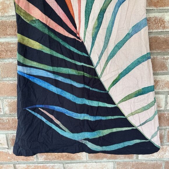 Conditions Apply Anthropologie Shift Mini Dress Linen Blend Palm Size Medium - Picture 11 of 11